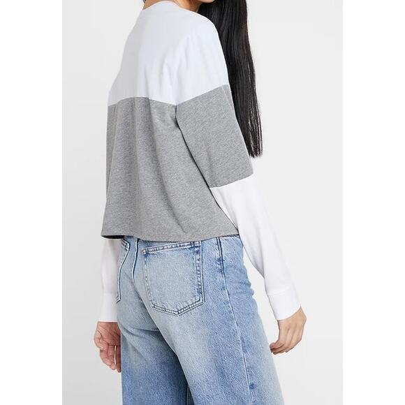 Hollister Colorblock Long Sleeve Tee Women’s Large Logo Y2K Inspired Streetwear - Picture 11 of 16